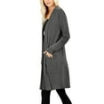 thumbnail image 2 of J. METHOD Women's Open Front Long Sleeve Cardigan Casual Basic Lightweight Soft Sweater with Slouchy Pockets NEWJ1440 Charcoal M, 2 of 5