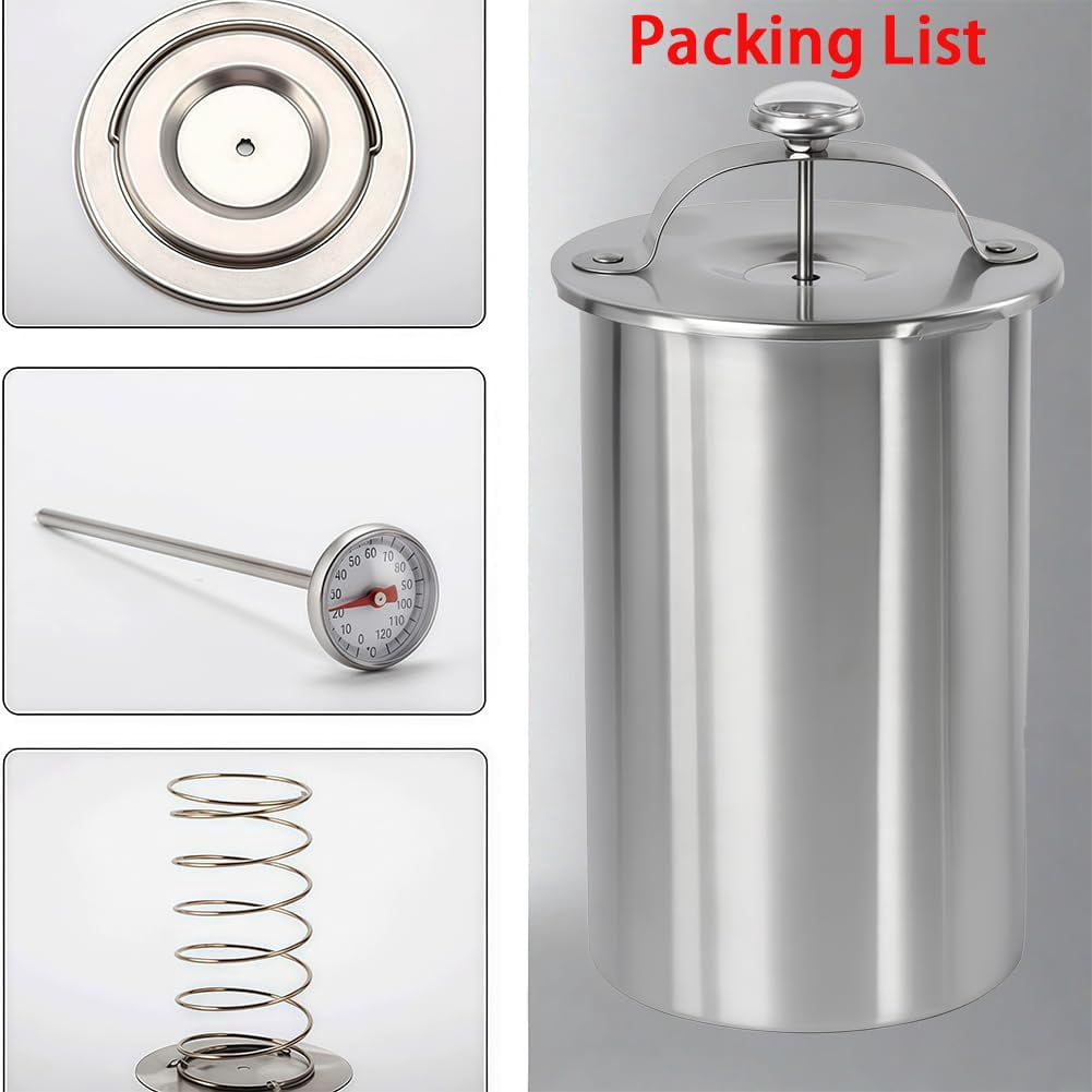 Stainless Steel Ham Maker and Deli Meat Press with Thermometer, for Homemade Lunch Meat