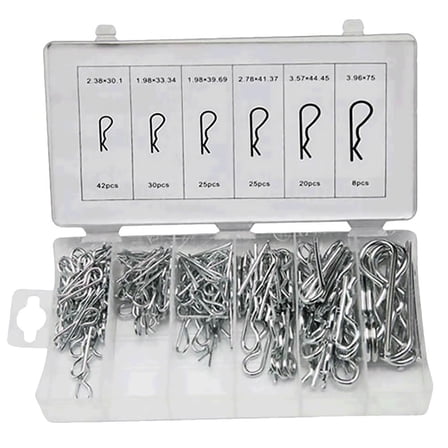 FRCOLOR 150pcs R-Shaped Cotter Roll Spring Pin Small Metal Cotter (Silver White)