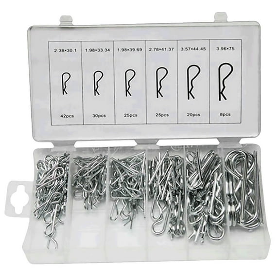FRCOLOR 150pcs R-Shaped Cotter Roll Spring Pin Small Metal Cotter (Silver White)
