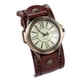 thumbnail image 1 of Reloj de piel de vaca auténtica, estilo vintage, romano, estilo informal, de cuarzo, creativo, para mujer (café claro)., 1 of 7