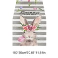 thumbnail image 5 of Vggrvlo Easter Tablecloth Spring Easter Table Cloth Rectangle 70"X12" with Bunny and Flowers Waterproof Buffalo Check Plaid Kitchen Table Cover for Dining Room Tulips Floral Indoor Decor Brown, 5 of 6