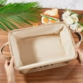 thumbnail image 3 of 1 pc Snack Storage Bin Snack Basket Organizer Burlap Large Snack Storage Containers for Pantry Countertop Kitchen Office Chips Pretzels Popcorn Candy Organization 14.6 x 11 x 7.1 Inch, 3 of 6