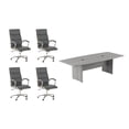 thumbnail image 1 of Pemberly Row Ensemble de 5 - Table de Conférence Grise & 4 Chaises Exécutives Gris Foncé, 1 of 15