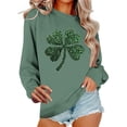 thumbnail image 2 of Ounisa St. Patrick's Day Sweatshirt for Women Clover Graphic T Shirts Patty's Day Long Sleeve Tee Tops Pullover, 2 of 6