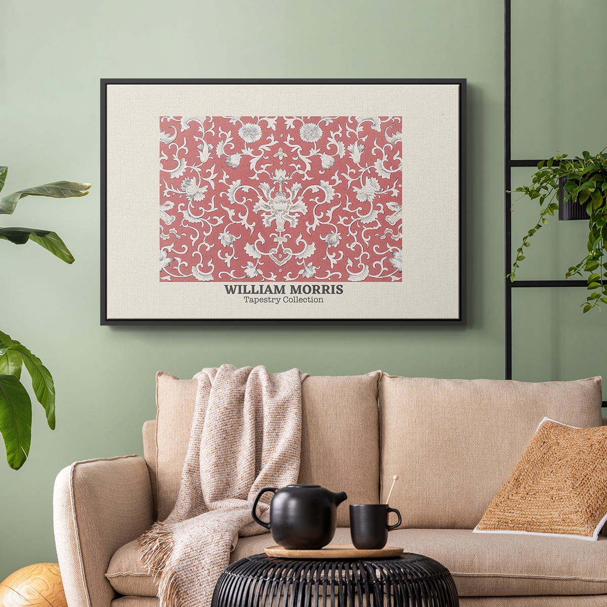 Vintage Abstract Print-LI Framed in Black Wood Gallery Wrapped Canvas 25 in. x 37 in.