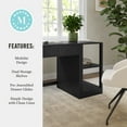 thumbnail image 6 of Martha Stewart Home Office Modular Single-Drawer Desk with 2 Tier Shelf in Black with Oil Rubbed Bronze Hardware, 6 of 10
