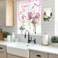 thumbnail image 5 of Pink Tulip Spring Floral Balloon Curtains for Bedroom/Front Door/Bathroom, Romantic Flowers Modern Art Plaid Tie Up Curtains 63 Inch Length Light Filtering Kitchen Curtains Shades for Windows 46"x63", 5 of 8
