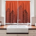 thumbnail image 2 of Ambesonne Country Kitchen Curtains, Pine Trees Woodland Ombre, 55"x39", Burnt Sienna, 2 of 3