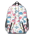 thumbnail image 3 of Dinosaur and Floral White Pattern Cute School Backpack Bag with Padded Back and Adjustable Shoulder Straps 16.9 X 12.6 X 5.9 Inches, 3 of 5