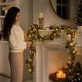 thumbnail image 6 of Qwtwty 6 ft Christmas Decor Artificial Garland with Lights, Fake Vines Real Touch Artificial Norfolk Garlands for Mantle, Fireplace, Table Decor, 6 of 8