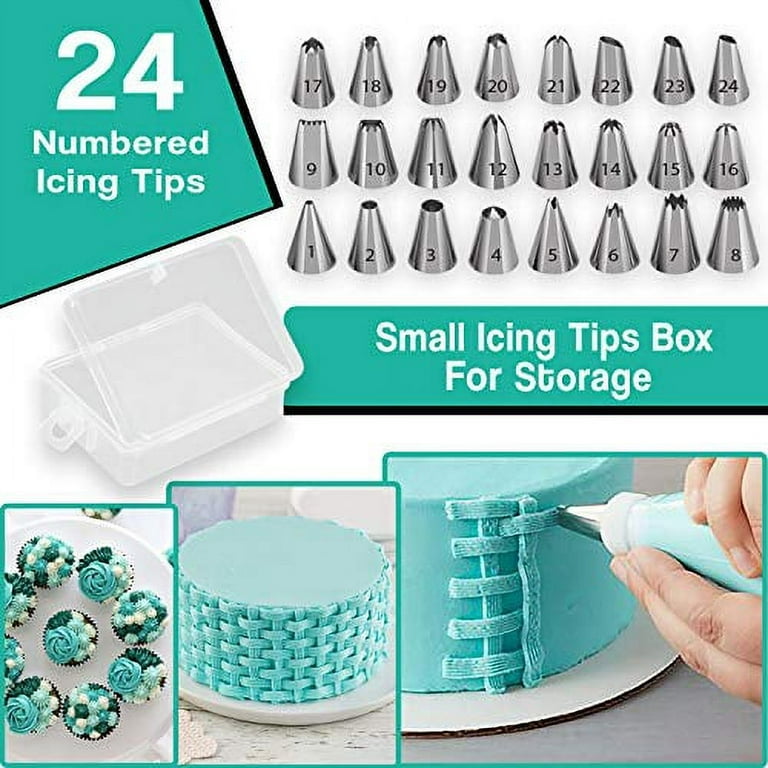 Cake Decorating Supplies 489pcs, Baking Tools Set for Cakes，Cake Turntable,  Piping Icing Tips for Beginners