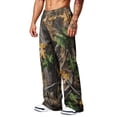 thumbnail image 3 of Havenx Mens Baggy Camo Sweatpants Wide Leg Dry Leaf Print Elastic Waist Pants with Pockets Open Bottom Camouflage Wear Loose Fit Y2k Workout Athletic Soft Streetwear,Coffee 2XL, 3 of 7