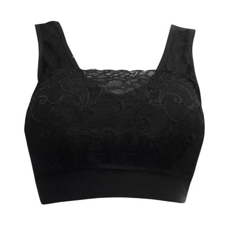 

Women s Lace Anti Emptied Yoga Bra Seamless Underwear Ladies Sports Fitness Black