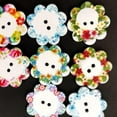 thumbnail image 4 of GUOOL 2X 100pcs Flat Wooden Flower Buttons Costume Shoes Sewing Fastener 20mm 2, 4 of 8