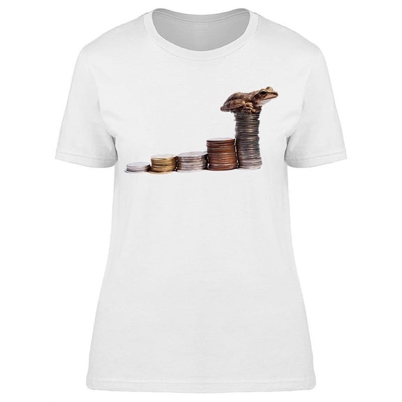 Piles Of Coins With A Frog T-Shirt Women -Image by Shutterstock, Female 3X-Large