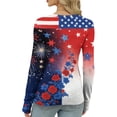 thumbnail image 5 of Iaqnaocc 250 Anniversary USA Shirt for Women Long Sleeve Vintage American Flag Stars T-Shirts Y2k Fashion Tunic Tops Casual Crew Neck Fall Summer Tee Top Blue XXL, 5 of 5