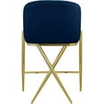 thumbnail image 3 of Meridian Furniture Xavier Navy Velvet Counter Stool with Gold Metal Legs, 3 of 8