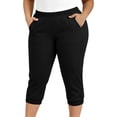 thumbnail image 2 of Ihhxva Women's Plus Size Capri Pants 3/4 Length Elastic Waist Pockets Stretchable Straight-Leg Summer Casual Lounge XL-5XL, 2 of 9