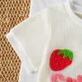 thumbnail image 4 of Paguaki Toddler Baby Girls Clothes Sweet Girl Strawberry Short Sleeve Shirt Cute Summer Outfits Kids Shorts Set, 4 of 8