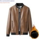 thumbnail image 4 of Chaqueta de cuero para hombre, talla extra grande, traje de béisbol, otoño e invierno, chaqueta de forro polar para hombre gordo, motociclista, gente gordita, 4 of 5