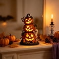 thumbnail image 4 of Acrylic Pumpkin Ghost 2D Ornament, Multicolor Halloween Tabletop Decor with Stacked Jack-O'-Lanterns, Cute Ghost and Candy Corn for Home, Desk, Shelf or Mantel, 4 of 6