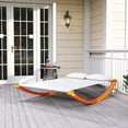 thumbnail image 2 of Outsunny Rocking Double Sun Lounger Hammock with Curved Wooden Stand, 2 of 9