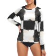 thumbnail image 4 of joogoo Womens UPF 50+ Rash Guard Checkered Grid-d1 Long Sleeve UV Protection Sun Shirts Tops M, 4 of 7