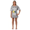 thumbnail image 3 of Despicable Me Minions Women's I Woke Up Like This Nightgown Pajama Shirt Dress For Adults, 3 of 7