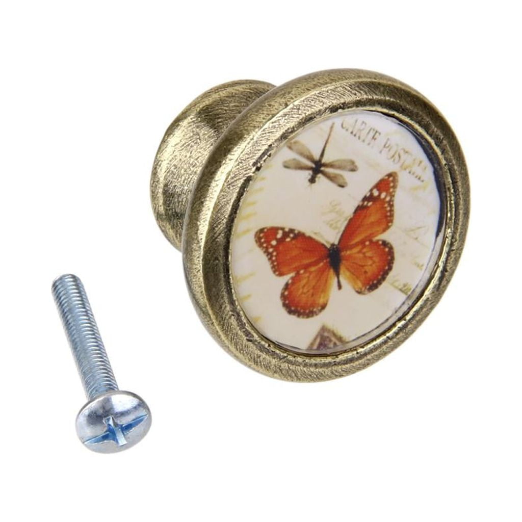 Axioma 7x Drawer Knob Polished Brass Cabinet Knobs, Vintage Dresser Handle for Cupboard