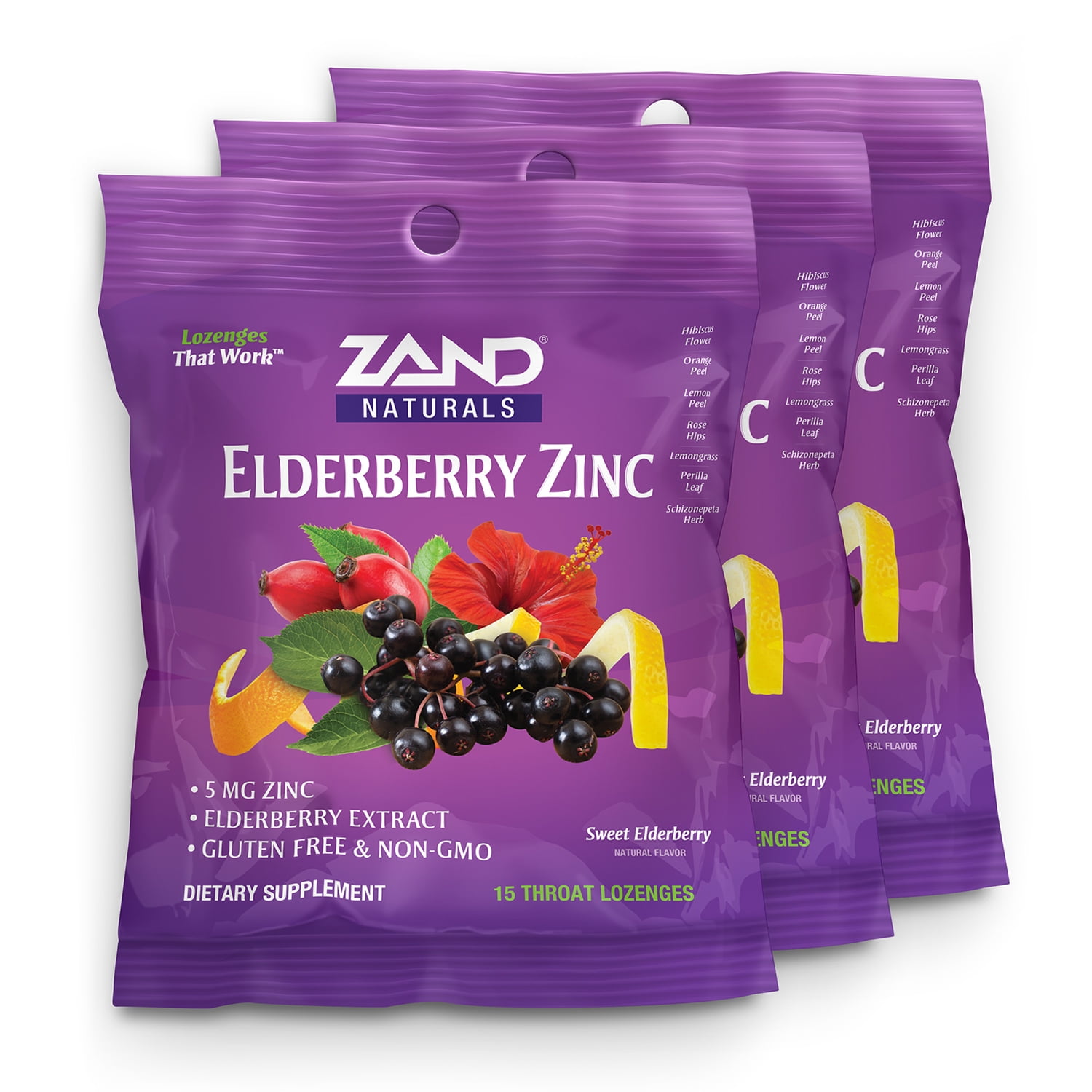 Zand HerbaLozenge Elderberry Zinc GoodForYou Lozenges for Dry