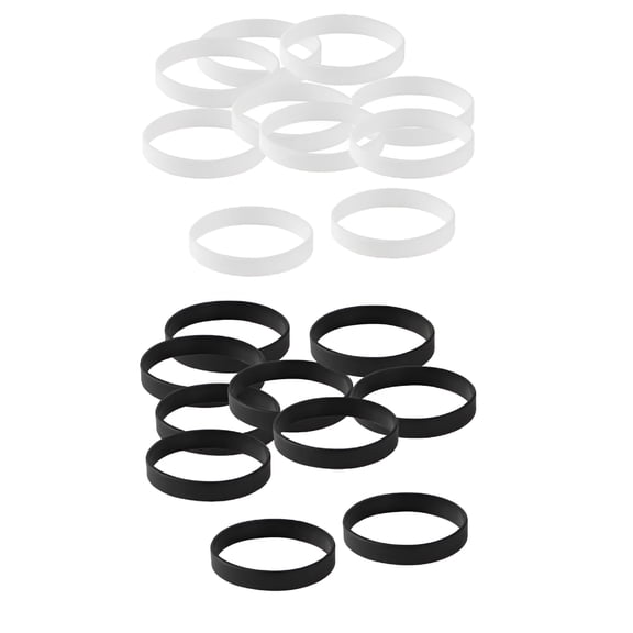 DESIGNICE 20 Pieces Blank Silicone Fashion Rubber Bracelet Black White Rubber Bracelets