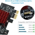 thumbnail image 5 of MZHOU PCIe USB Card, PCI-E 1X to USB3.1 A-Key Gen2 Front Type-C Expansion Card,10Gbps Type-E Internal Front Panel Connector Riser Card,PCI Express 3.0 X1 Adapter for Desktop PCs (ASM3142), 5 of 7