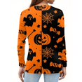 thumbnail image 4 of MVRLSH Womens Tops Blouse Casual Multi Style Graphic Printed Long Short Sleeve V Neck Daily Wear Loose Fit Blouses Orange - L, 4 of 5