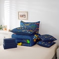 thumbnail image 6 of Manfei Cartoon Bulldozer Excavator Bedding Comforter Set 7pcs, Boys Tractors King Bedding Sets, Kids Construction Site Bed Sheets, Super Cozy Room Decor, 6 of 8