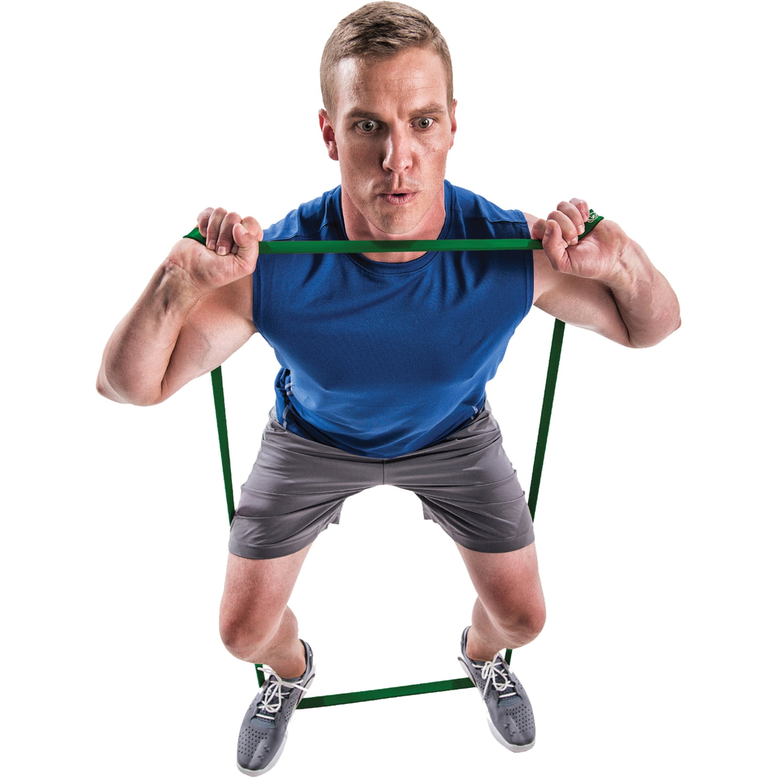 GoFit Wide Super Resistance Bands - Resistance Training Loops - Green 30-50lb