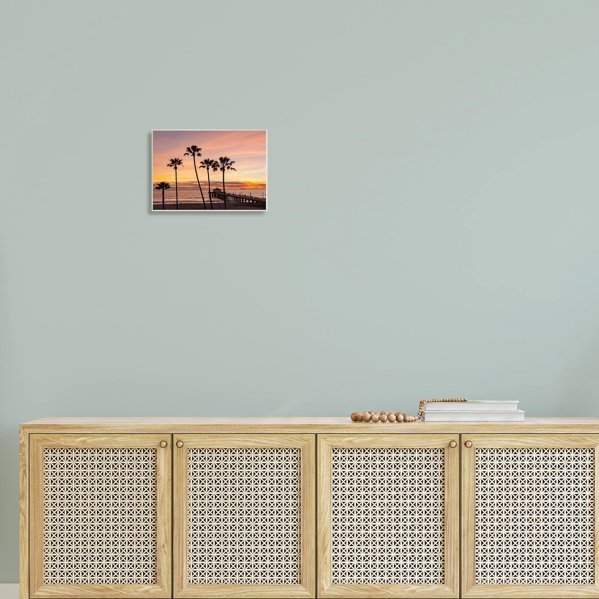 Stupell Industries Tropical Palm Tree Sunset Summer Pier Docks Photograph Unframed Art Print Wall Art, Design by Jeff Poe Photography