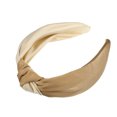 thumbnail image 1 of Ofertas únicas Diadema anudada Diadema con nudo superior para mujer Aro de pelo ancho elástico a la moda Beige marrón, 1 of 7
