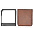 thumbnail image 2 of Funda plegable para teléfono Funda protectora para teléfono ABS Anti arañazos Accesorio minimalista para teléfono Motorola Razr 40 Patrón de cuero ultra marrón, 2 of 5