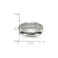 thumbnail image 3 of Mens Titanium Polished Band Ring with Synthetic Cubic Zirocnias (8mm) for Men, 3 of 6