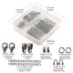 thumbnail image 4 of 1Box DIY Jewelry Making Finding Kit Including Zinc Alloy Lobster Claw Clasps Iron Jump Rings & Ends Chains & Crimp Ends Brass Snap on Bails & Wire Guardian Gunmeta, 4 of 5