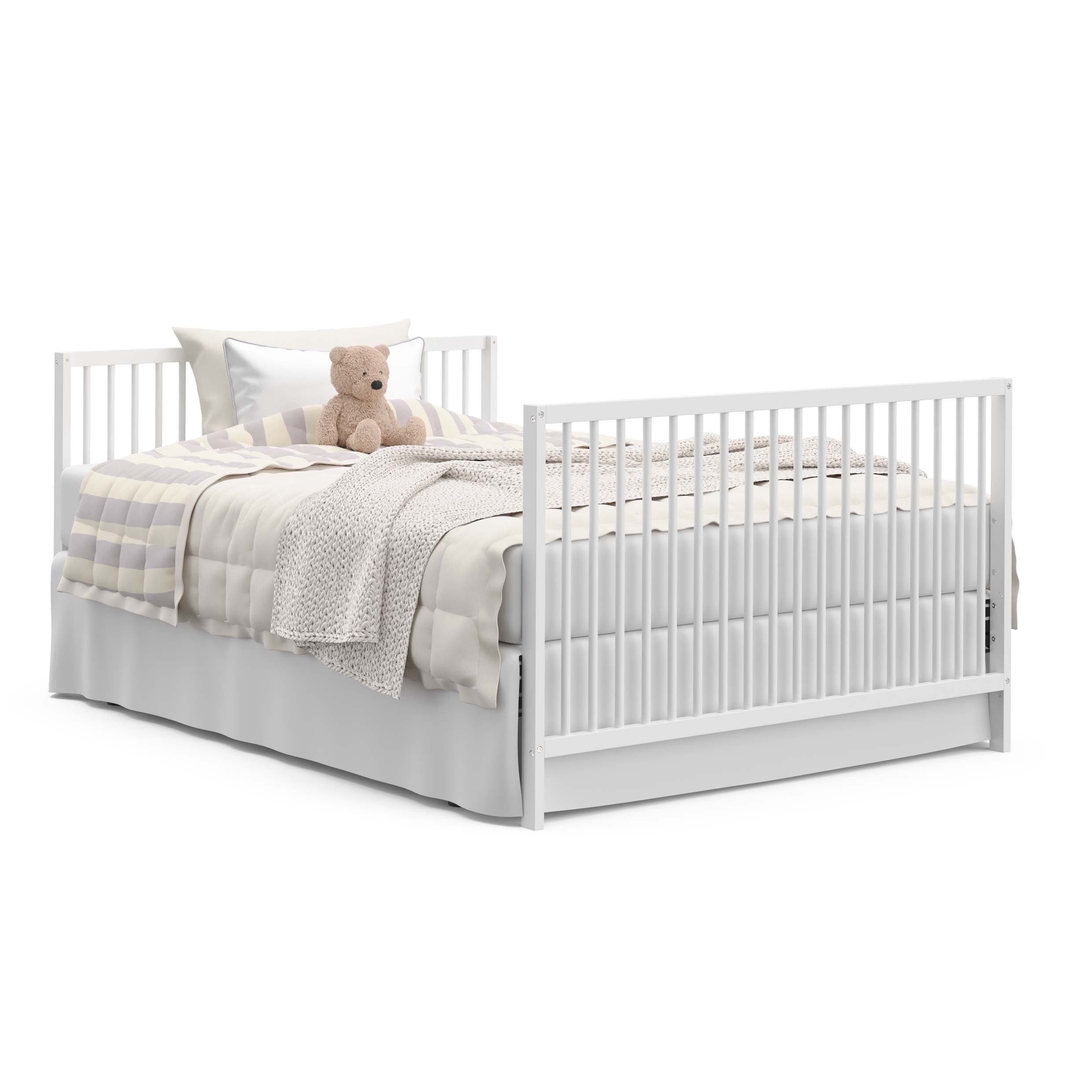 Graco Teddi 5-in-1 Convertible Baby Crib, White with Driftwood