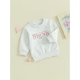 thumbnail image 3 of Bagilaanoe Toddler Baby Girl Casual Sweatshirt Long Sleeve Letter Print Pullover 6M 12M 18M 24M 3T 4T Kids Fall Loose Tee Tops, 3 of 9