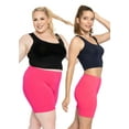 thumbnail image 2 of Stretch Is Comfort Women's Cotton Biker Shorts Hot Pink 2X, 2 of 6