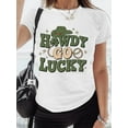 thumbnail image 1 of Women'S Stylish And Versatile Casual T-Shirt with a Round Neck Featuring Western Cowboy Letter Graphics for St. Patrick'S Day. Tee For Adult, Men, Women, Teen, Teenager, Adolescent, Youth., 1 of 5