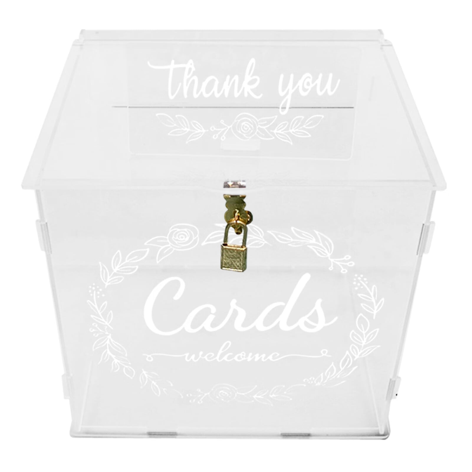 Acrylic Wedding Card Box Clear Card Boxes with Lock Gift Card Box