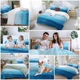 thumbnail image 5 of Summer Ocean Bedding Duvet Cover Set Queen Size 4 Pieces Abstract Blue Water Coastal Bedding Set with Zipper Closure, 1 Comforter Cover 90x92 Inches 1 Flat Sheet & 2 Pillow Cases, 5 of 7