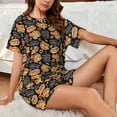 thumbnail image 4 of Pofeuu Hamburgers Hot Dogs Print Women's Pajama Set Short/Shorts Soft Button PJs Elastic Drawstring Waist Sleepwear-XX-Large, 4 of 6