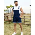 thumbnail image 6 of Denim Overalls for Men Jean Shorts Jumpsuit Work Bibs Coveralls with Zipper(Dark Blue,2XL), 6 of 10
