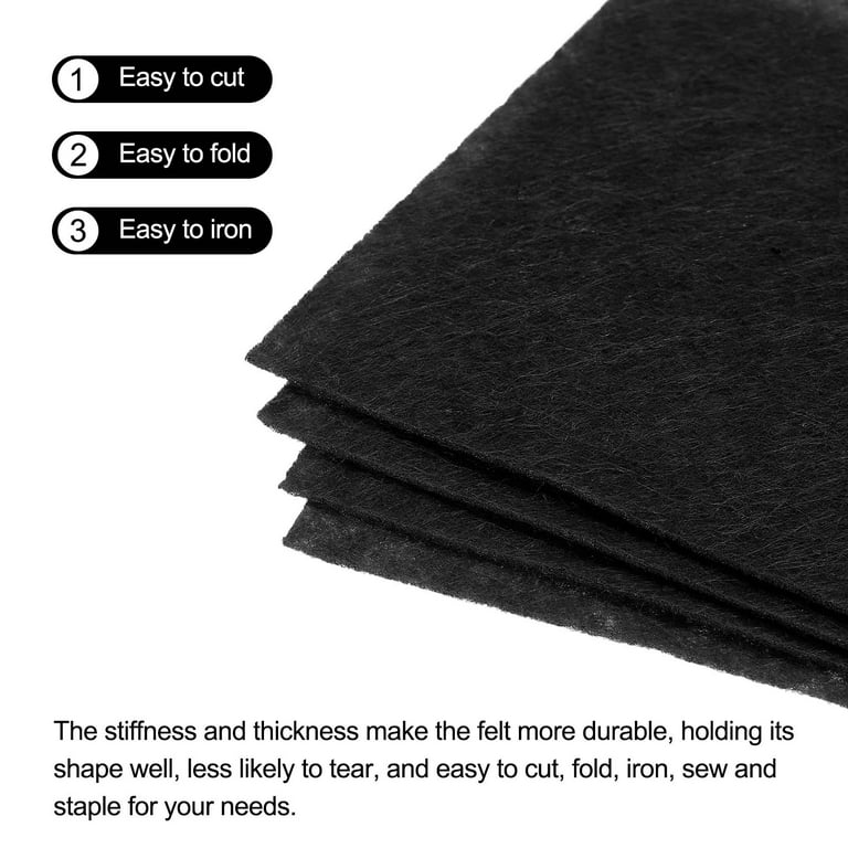 Soft Felt Sheets Fabric Craft Sheets Black 4 Inch x 4 Inch 21 Pcs 